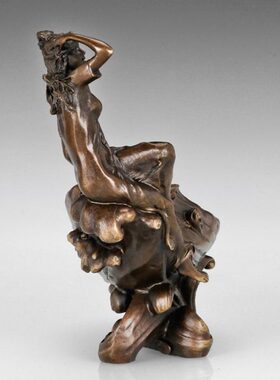 铜雕坐浪少女EPA393欧式工艺礼品酒店样板房客厅家居室内摆件包邮