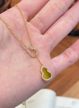 福禄双全S925天然虎眼石葫芦吊坠