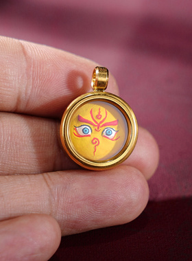 唐卡手绘黄财前世今生扎基拉姆绿