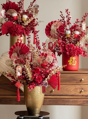 福桶摆件客厅轻奢高档乔迁新w居礼品结婚新房红色新年装饰搬家礼