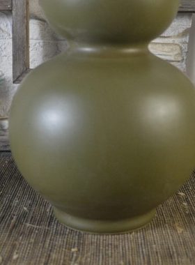 仿古瓷器 复古清雍正风格 茶叶末釉三节葫芦瓶 花瓶 古董古玩摆件