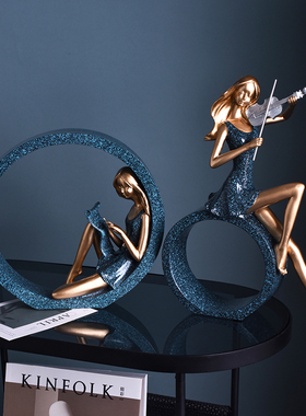 现代软装饰c品家居客厅酒柜玄关北欧电视柜桌面礼物简约人物小摆