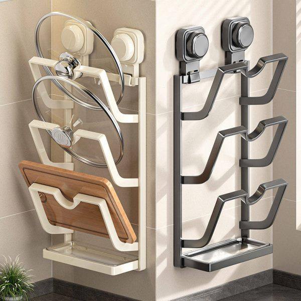 锅盖收纳架厨房置物架锅架挂墙砧板壁挂式菜板锅盖架免无打孔吸盘,淘宝优惠券,粉丝福利购,淘宝优惠卷