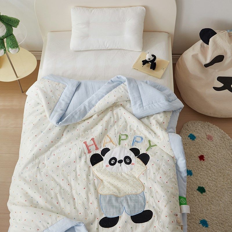 2025新款A类宝宝全棉空调被双层纱贴布绣大豆婴儿童夏凉被子被芯,淘宝优惠券,粉丝福利购,淘宝优惠卷