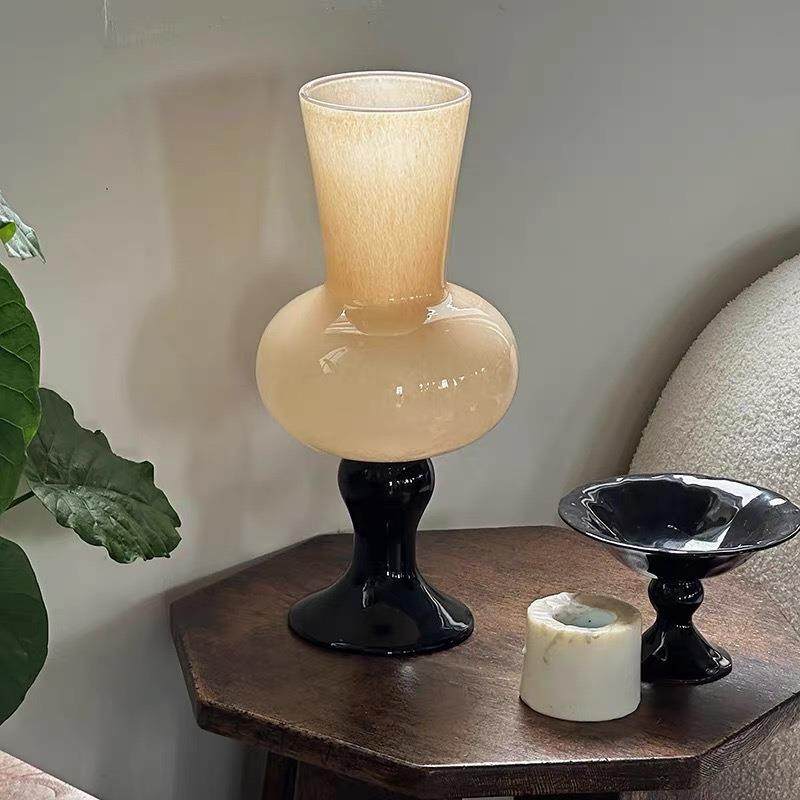 新中式高脚花瓶中古风琉璃软装摆件鲜花百合水养玻璃花器,淘宝优惠券,粉丝福利购,淘宝优惠卷