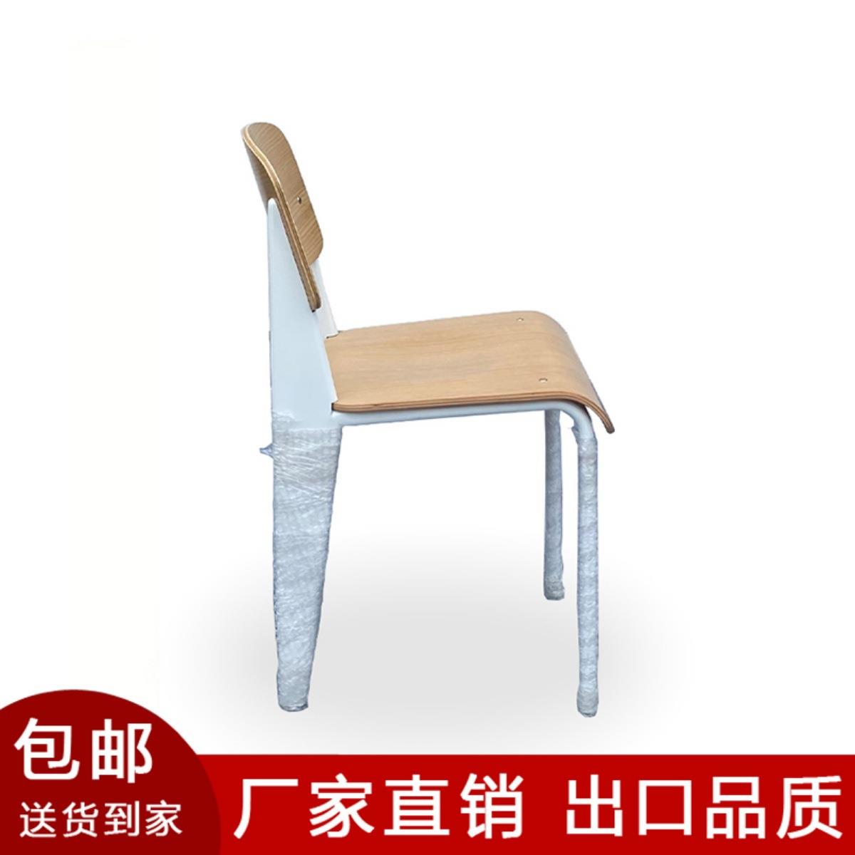 GLF01北欧设计师餐椅复古实木椅子奶油风餐桌椅小户型家用餐厅靠 - 图1