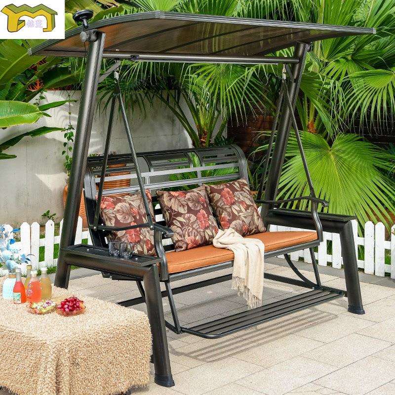 秋千户外庭院铝合金休闲花园阳台室外防雨椅子吊椅家用摇摇椅院子 - 图2