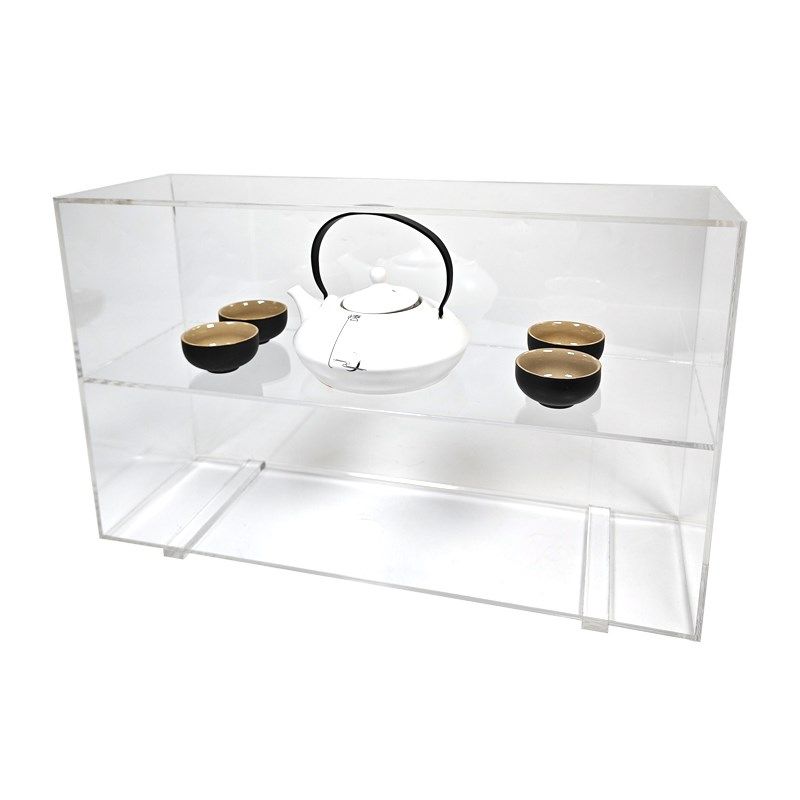 Acrylic transparent Bogu rack tea set teacup display rack tea ornaments storage rack table V-sided purple sand pot storage