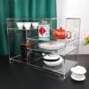 Acrylic transparent Bogu rack tea set teacup display rack tea ornaments storage rack table V-sided purple sand pot storage