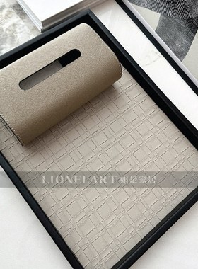 如是编织皮纹托盘玄关客厅卧室餐桌收纳整理珠宝陈列礼品礼物