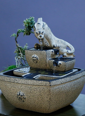 招财循环流水摆件开业礼物茶室礼品公司办公室前台吸水兽装饰