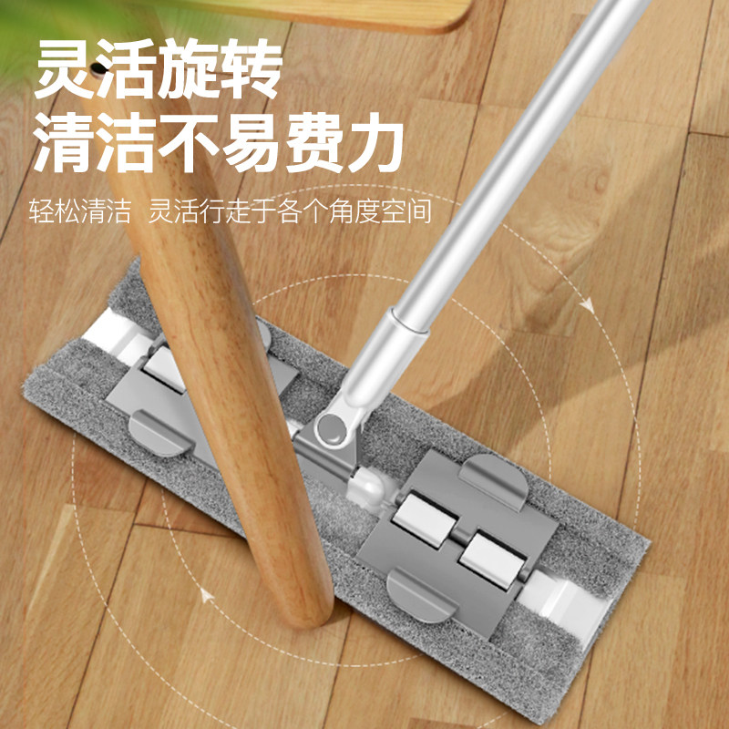 家用懒人平板拖把排拖瓷砖地拖木地板托把板夹固式毛巾尘推墩布 - 图2