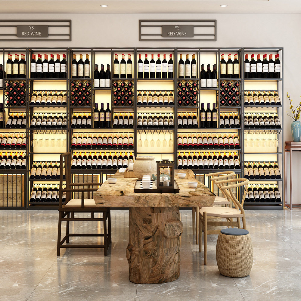 商用铁艺落地式多层红酒柜酒庄靠墙收纳展示架葡萄酒架斜放架轻奢,淘宝优惠券,粉丝福利购,淘宝优惠卷