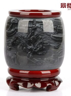 文房四宝泰办公桌书桌笔筒书房清明上河图景裕摆件创意教师节礼品