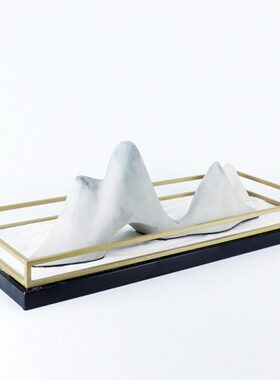 新中式家居客厅电视柜大厅沙盘假山软装玄关酒店摆件雕塑售楼处