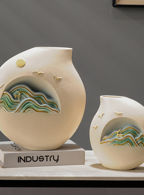 新中式客厅玄关轻奢摆件高端大气电视G柜装饰品乔迁礼物博古架酒