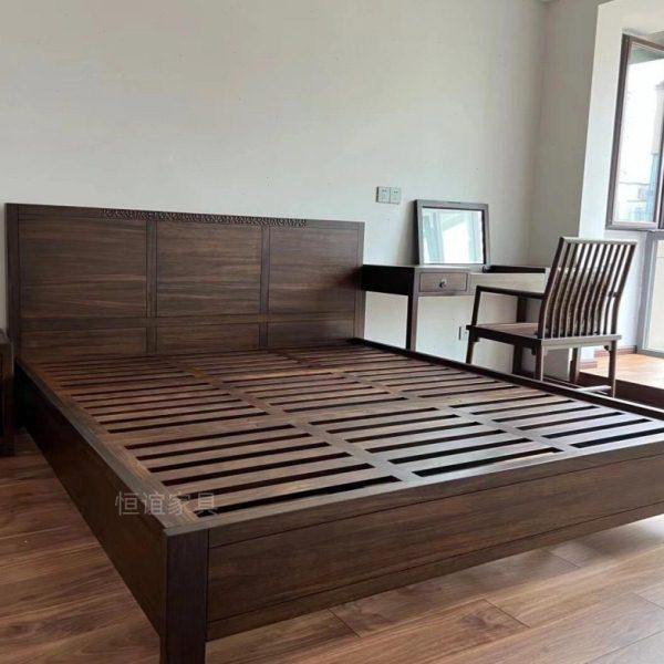 古夷苏木黑檀家具 双人床新中式原木床头柜禅意实木婚床接受定制,淘宝优惠券,粉丝福利购,淘宝优惠卷