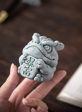 创意可爱个性招财暴富金蟾茶宠摆C件可养办公茶几桌面造景装饰品