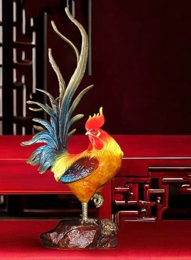 金鸡报喜摆件铜工艺o品客厅办公室吉大利招财公鸡乔迁开业礼品铜