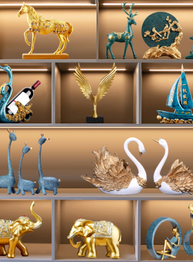 2023新款家居客m厅酒柜电视柜装饰品摆件玄关桌面乔迁新居轻奢高