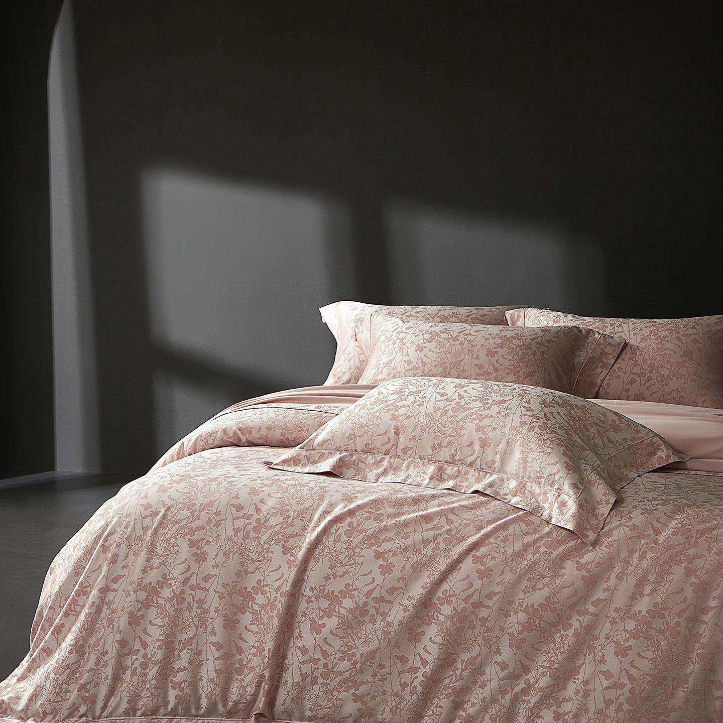 2025新款天丝棉色织提花四件套 1.5m床单款四件套 晨曦 粉,淘宝优惠券,粉丝福利购,淘宝优惠卷