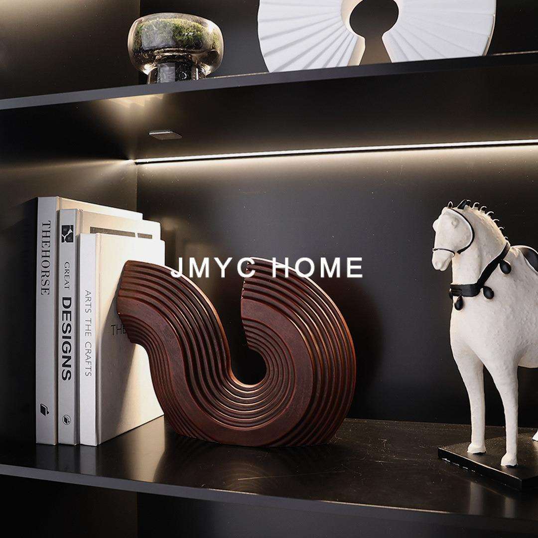 简约现代创意S型树脂书挡摆件客厅电视柜卧室书房桌面艺术装饰品 - 图0