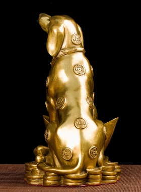 铜狗摆件 金钱狗j生肖招财狗补西北缺角装饰品 招财守家防小三饰