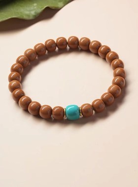 精品10*9猴头老型手串 搭配湖北绿松石老型珠串时尚男女款文玩串