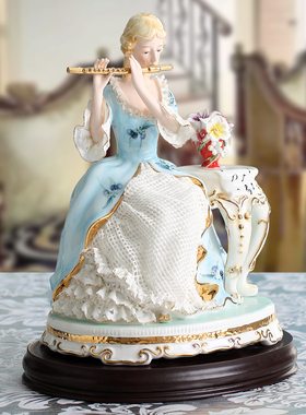 钢琴摆件欧式手工制作精致人物装饰奢华客厅家居工艺品