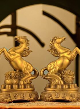 纯铜收藏古玩马工艺品守财聚财铜办公室装饰摆件马生桌面家居肖器