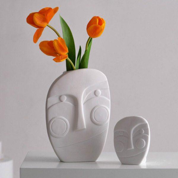 创意抽象艺术陶瓷干花花瓶摆件客厅餐桌电视柜装饰品样板间软装,淘宝优惠券,粉丝福利购,淘宝优惠卷