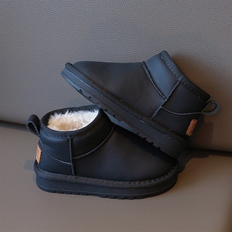 男童雪地靴2024新款冬季儿童大棉鞋防水皮面大童男孩加厚保暖防滑,淘宝优惠券,粉丝福利购,淘宝优惠卷