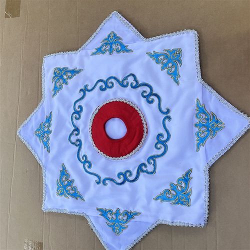 麻纱面料3层无流苏内扣手绢八角巾手工缝制新款双面花 - 图2