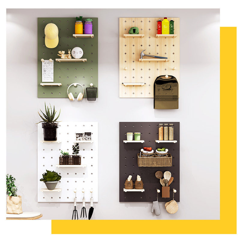 Solid wood hole board custom-made home wall storage rack wooden wall hanging board bookshelf partition storage Z storage rack wall