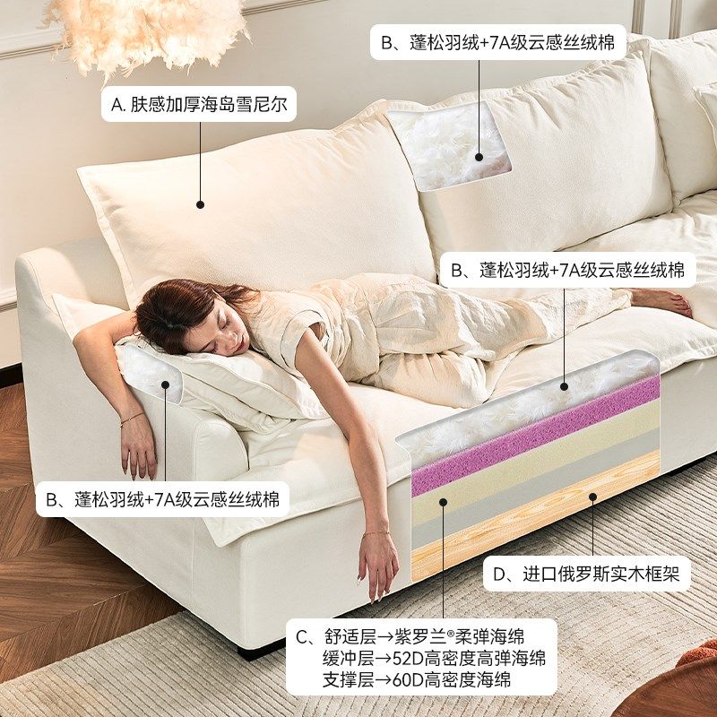 Cloud云沙发可拆洗客厅2024新款现代简约三人直排布艺沙发奶油风,淘宝优惠券,粉丝福利购,淘宝优惠卷