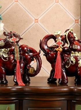 欧式大象摆件招财象乔迁新居礼品客厅玄关酒柜装饰品开业结婚礼物