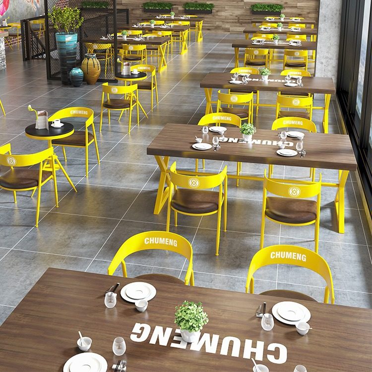 咖啡厅桌椅奶茶店茶餐厅休闲区商用网红工业风餐厅铁艺餐桌椅组合,淘宝优惠券,粉丝福利购,淘宝优惠卷