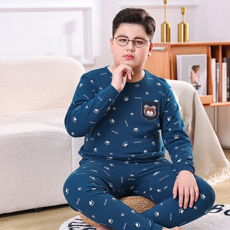 胖童秋衣秋裤男童女孩A类纯棉加肥加大保暖全棉毛衫儿童内衣套装,淘宝优惠券,粉丝福利购,淘宝优惠卷