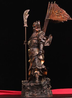 纯铜关公关帝关羽铜像摆件全铜九龙关公摆件特大号店铺开业礼品