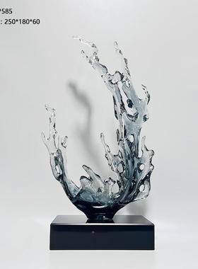 客厅视电柜装饰品摆件雕塑浪玄花1001工艺品关样板房酒店售楼处公