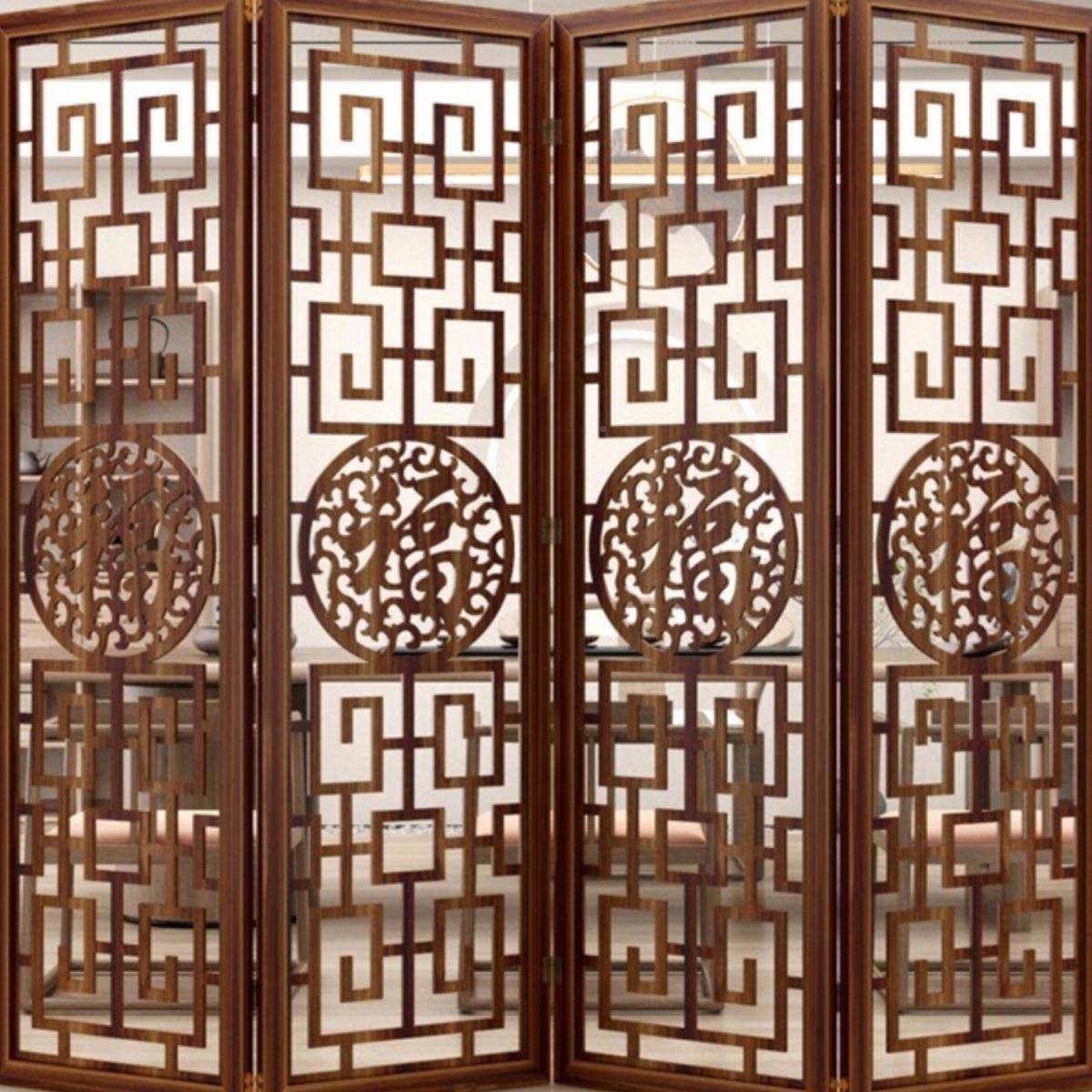 镂可折移动屏风985隔断实空玄关客厅新中式木办公室房叠间分割 - 图2