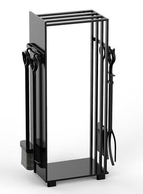 美式乡村木火架壁家居铁艺烤炉四工柴具炉RA30032别墅火炉件套