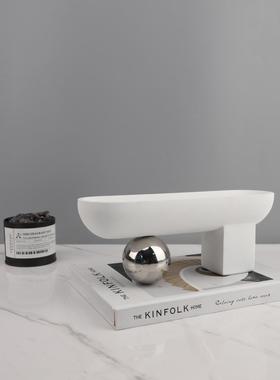 欧样式1035轻奢几何视小托盘摆件客厅茶几关电玄柜板间家居果盘装