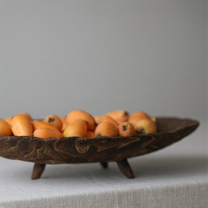 侘寂风实木果盘果篓家用客厅茶几做旧木质托盘民宿玄关装饰摆件,淘宝优惠券,粉丝福利购,淘宝优惠卷