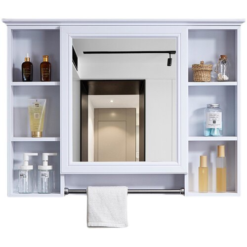 卫生间防水储物收纳柜浴室镜柜挂墙式镜I箱带置物架洗手间梳妆镜 - 图3