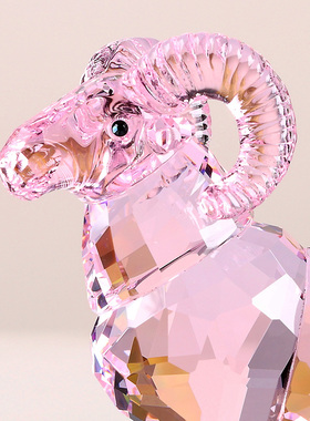 水晶羊摆件十二生肖羊书桌v面装饰品属相羊生日礼物办公桌的小摆