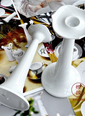 ME纯白烛台梅森 系列  光S瓷器家居摆件N 餐SE组 I晚烛德国