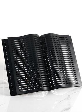 简约轻奢杂架黑色艺术样板志房卧书房室玄金关装饰属镂空书WUI卷