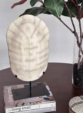 中古风仿真龟壳雕摆塑件家FMG居客厅玄关装电视柜复古桌饰面艺术