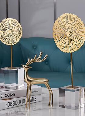 现代约金属摆件样玄关板简间桌面饰GTY548品创意视柜美式软电装家